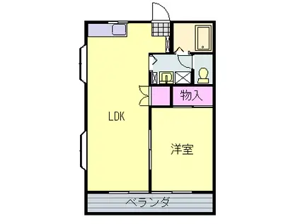 グレースシャトル(1LDK/2階)の間取り写真