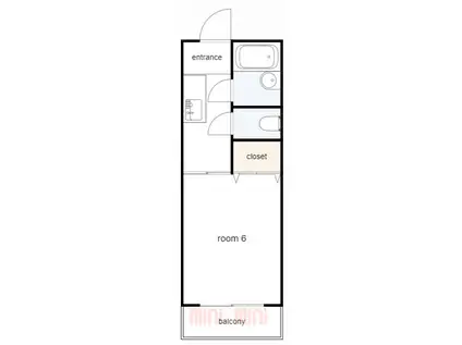 パルシオン(1K/2階)の間取り写真