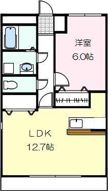 グランドガーデンツインステージ(1LDK/2階)の間取り写真
