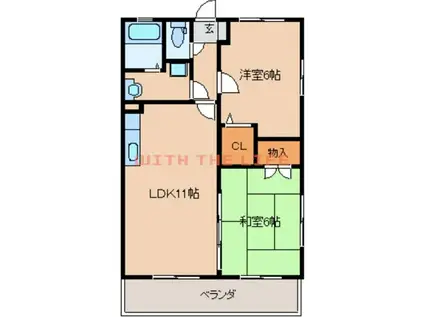 ソレイユ(2LDK/1階)の間取り写真