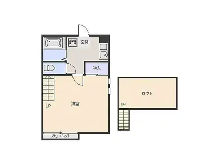 ヴィレッジ ライトグリーン(1K/2階)の間取り写真