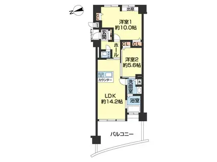 パシフィックビスタIV(2LDK/4階)の間取り写真