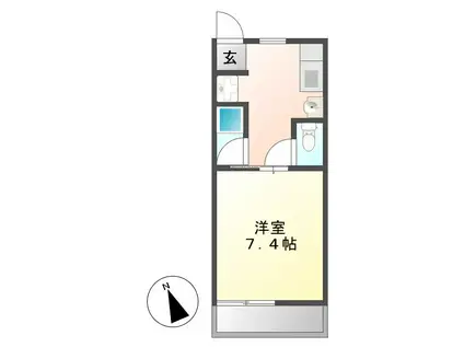 セジュール長井(1K/2階)の間取り写真