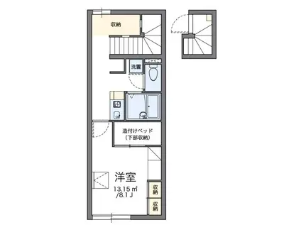 ヒルサイドメゾン(1K/2階)の間取り写真