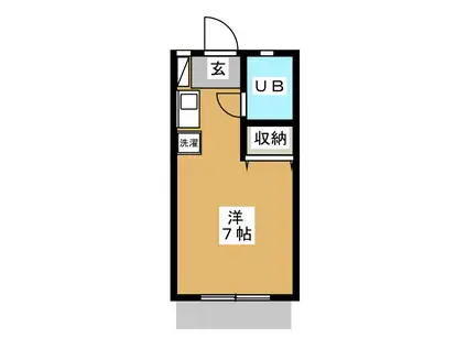 清山ハイツ(ワンルーム/1階)の間取り写真