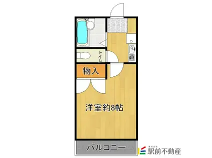 シャロー(1K/2階)の間取り写真