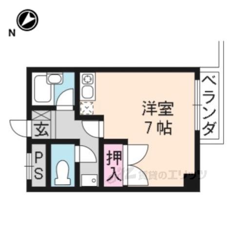 ウエストマーシュ(1K/3階)の間取り写真