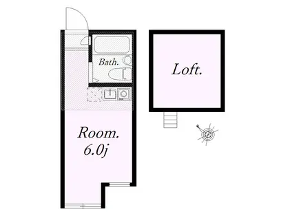 ユナイト花月園エスメラルダの瞳(ワンルーム/2階)の間取り写真