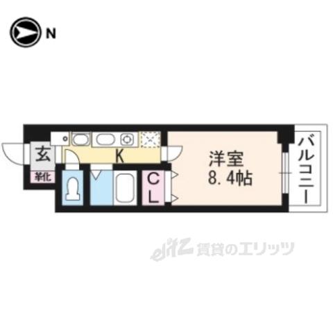 CAプレザントヒル(1K/8階)の間取り写真