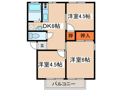 メゾンシライト(3DK/1階)の間取り写真