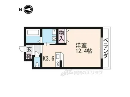 テュールコワーズ(ワンルーム/2階)の間取り写真