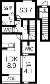 C.COURT(1SLDK/2階)の間取り写真