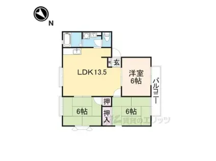 ワイドヒル山之上(3LDK/1階)の間取り写真