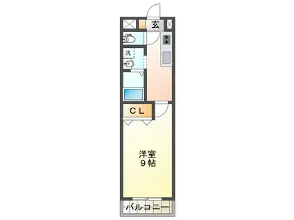 ブロッサムガーデン利平治(1K/1階)の間取り写真