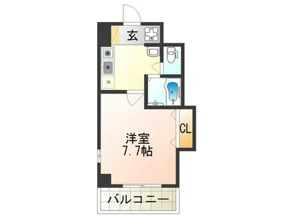 Mプラザ住吉公園壱番館(1K/8階)の間取り写真