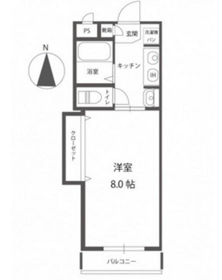 シャインブライト寿II(1K/2階)の間取り写真