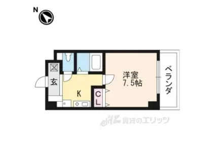 LAKESQUAREー1(1K/3階)の間取り写真