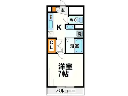 キングスコート(1K/3階)の間取り写真