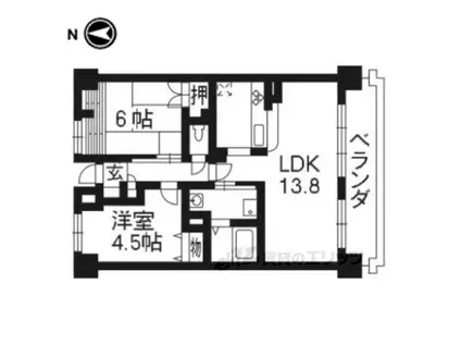 南禅寺東山(2LDK/3階)の間取り写真