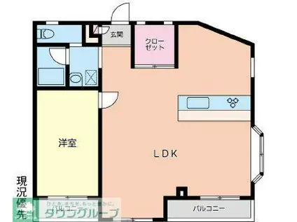 小川ビル(1LDK/3階)の間取り写真