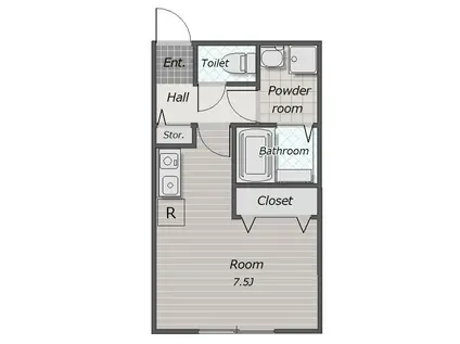 サクレクール三春(ワンルーム/1階)の間取り写真