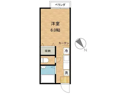 Jフラッツ(1K/2階)の間取り写真