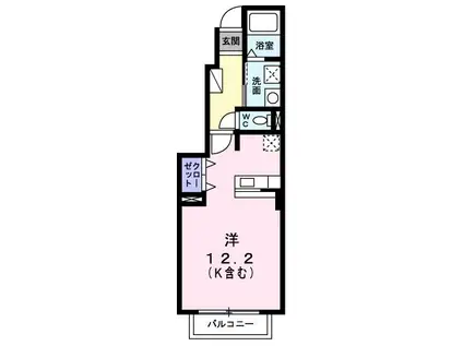 ルミエールI(ワンルーム/1階)の間取り写真