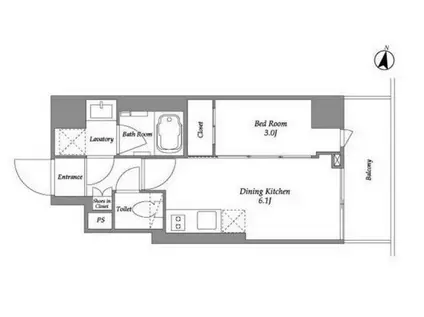 IPSE代々木上原(1DK/2階)の間取り写真