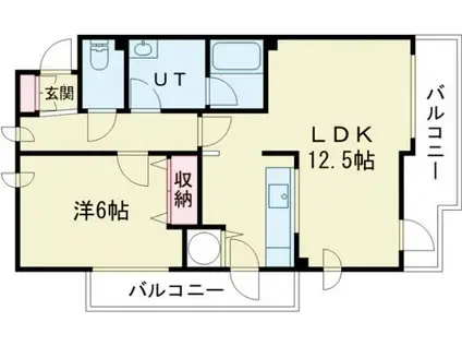 りら・ガーデン・ときわ(1LDK/1階)の間取り写真