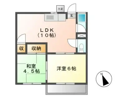 コーポむらた(2LDK/2階)の間取り写真