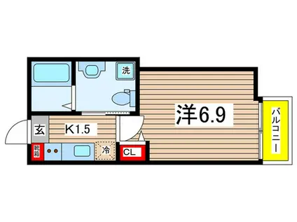 PRIMOさくら通(1K/1階)の間取り写真
