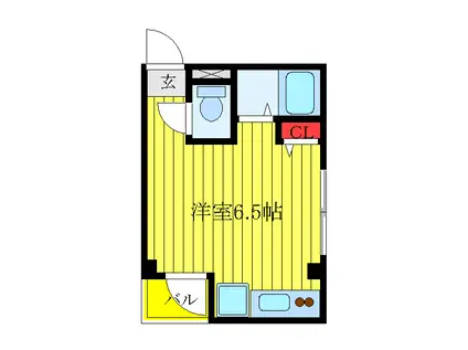 フルーレK(ワンルーム/2階)の間取り写真