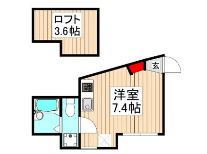 グランツ東武練馬(ワンルーム/2階)の間取り写真