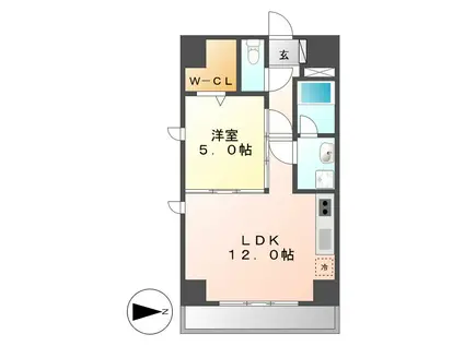 FRONTIER NAGOYA(1LDK/5階)の間取り写真