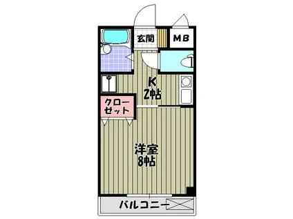 MS金剛(1K/4階)の間取り写真
