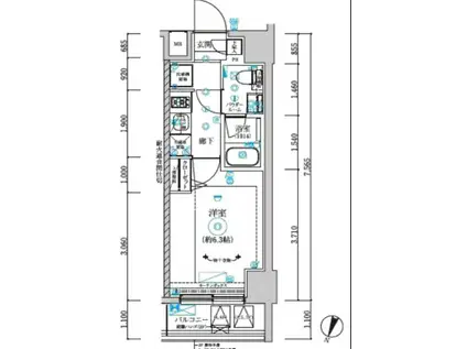 リルシア横濱元町(1K/5階)の間取り写真