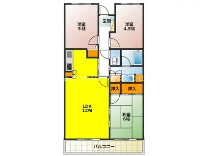 グランエスト小山(3LDK/4階)の間取り写真