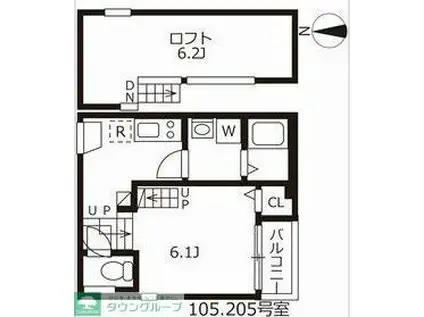 ハーモニーテラス鶴田(1K/1階)の間取り写真