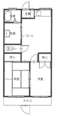 ハイツコンフォート(2LDK/1階)の間取り写真