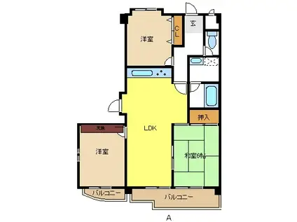 クオリティ平針(3LDK/3階)の間取り写真