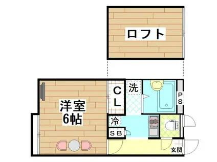 レオパレス三葉(1K/2階)の間取り写真