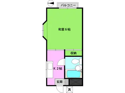 いずみハイツ(1K/2階)の間取り写真