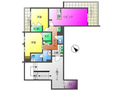 シャーメゾン MIMOSA OKUBO(2LDK/2階)の間取り写真