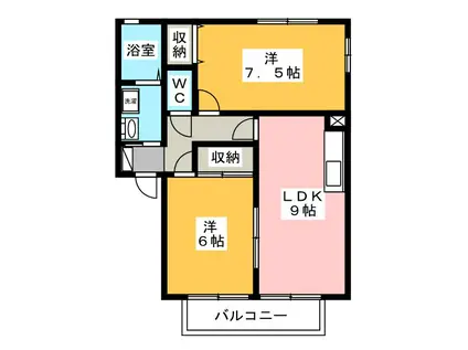 アパシオン A.B(2LDK/2階)の間取り写真
