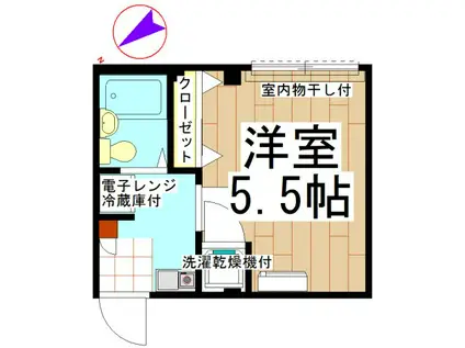 ハサウェイ(1K/3階)の間取り写真