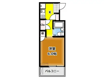 コニームーン(1K/3階)の間取り写真