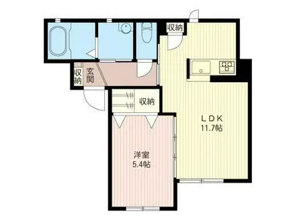 メゾン・ド・フルール(1LDK/1階)の間取り写真