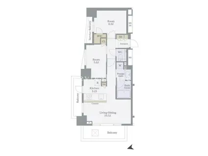 セントラルレジデンス西早稲田(2LDK/6階)の間取り写真