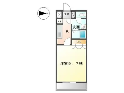ピュアリーフ(1K/1階)の間取り写真