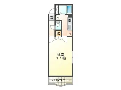 ビバとみだ(1K/2階)の間取り写真